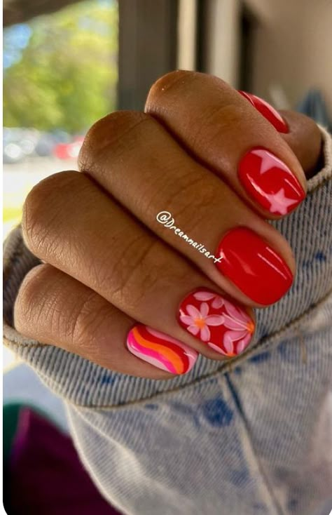 Red Summer Nails, Wine Red Nails Acrylic, Red Nails Acrylic Square, Nails Acrylic Square Long, Red Nails Acrylic, Wine Red Nails, Short Nails Gel, Cute Nails Short, Nails Acrylic Square