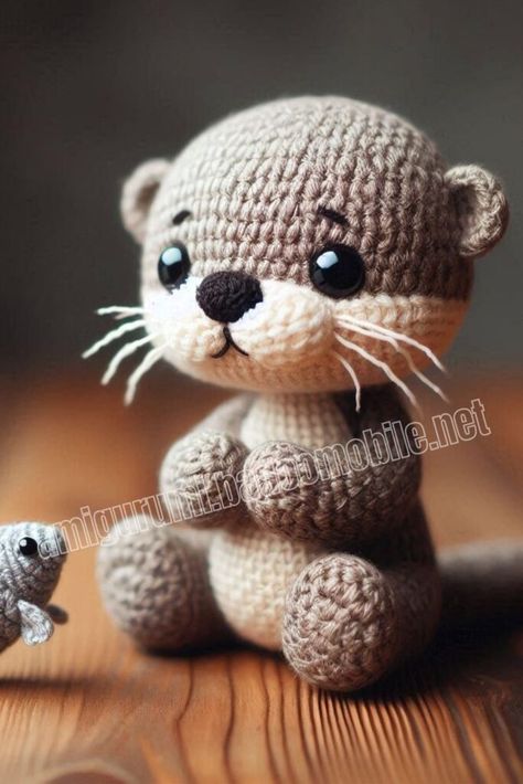 Amigurumi Sea Otter Free Pattern-2 Knitted Otter Free Pattern, Amigurumi Otter Pattern, Crochet Sea Otter Free Pattern, Free Otter Crochet Pattern, Otter Amigurumi Free Pattern, Otter Crochet Pattern Free, Thread Crochet Patterns Free, Crochet Sea Otter, Crochet Otter Pattern