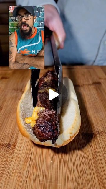 Mark Christie on Instagram: "#hamburger #cheeseburger #burger #hotdog #lifehack #bbq #foodie #food #bbqlife #sandwich #viral" Hamburger Roll, Football Season Food, Hamburger Hotdogs, Hamburger Meals, Hamburger Rolls, Sandwhich Recipes, Beef Meals, Amazing Food Hacks, Instagram Recipes