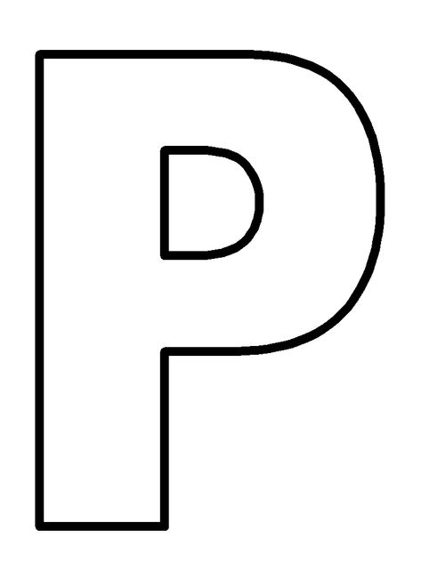 Letter P Template Free Printable, P Letter Images, Letter P Template, Bubble Letter P, P Png, Letter B Coloring Pages, Alphabet Letters To Print, Alphabet Letter Templates, School Kids Activities