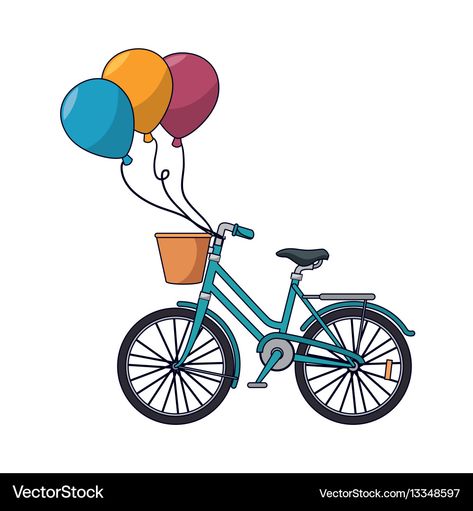 Bicycle Party, Party Vector, Happy Balloons, Balloon Background, Old Symbols, Balloons Party, Retro Party, Vector Illustration Design, Party Card