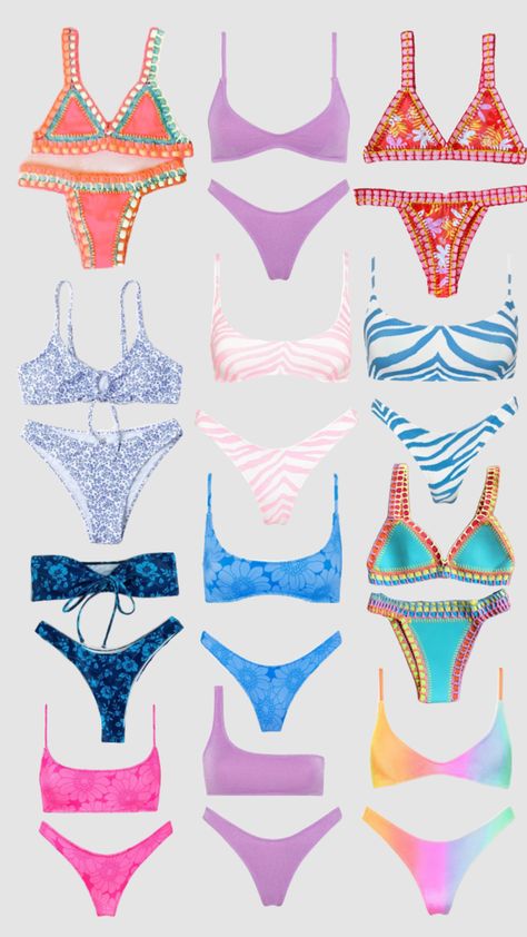 Cute Beach Bathing Suits, Bright Colored Bikinis, Preppy Summer Bathing Suits, Bathing Suit Preppy, Mexico Bathing Suits, Cute Preppy Bathing Suits, Outer Banks Bathing Suits, Cute Affordable Bikinis, Summer 2024 Bathing Suits