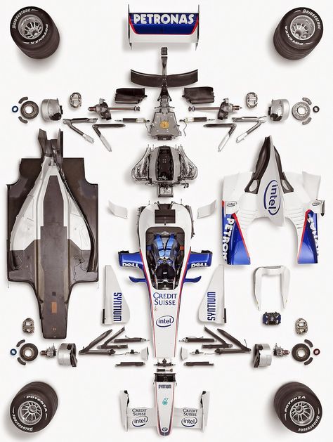 LE CONTAINER F1 Car Parts, Graphic Assets, Exploded View, F1 Car, Formula Uno, Formula Racing, Sport Automobile, Good Year, Formula 1 Car