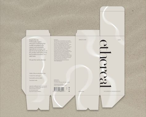 Ethereal Packaging, Water Bottle Packaging, Haircare Packaging, Product Packaging Design, Luxury Packaging Design, Modern Packaging, Graphic Design Brochure, Cosmetic Packaging Design, Skincare Packaging