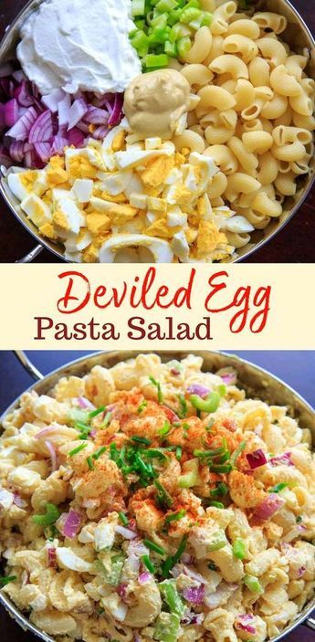 Deviled Egg Pasta Salad, Egg Pasta Salad, Macaroni Pasta Salad, Salad Macaroni, Types Of Pasta, Steak Sandwiches, Resep Pasta, Egg Pasta, Salad Pasta