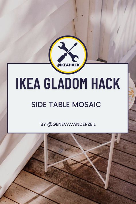 Gladom Ikea Hack, Ikea Gladom Nightstand, Ikea Mosaic Table, Gladom Ikea, Ikea Side Table, Table Mosaic, Pastel Designs, Tile Grout, Elevate Your Home