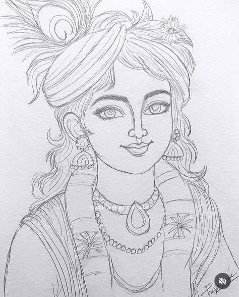 Drawing Of God Krishna, How To Draw Krishna, God Pencil Drawing, Krishna Images Drawing, Lord Krishna Pencil Sketch, Drawing Ideas Krishna, Krishna Ji Sketch, Krishna Drawing Sketch, Krishna Pencil Sketch