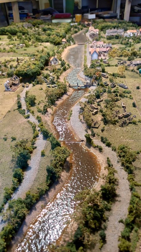 River Diorama, River Model, Wargames Terrain, Wargaming Table, Model Village, Scale Model Building, Game Terrain, Tabletop Rpg Maps, Aquascape Aquarium