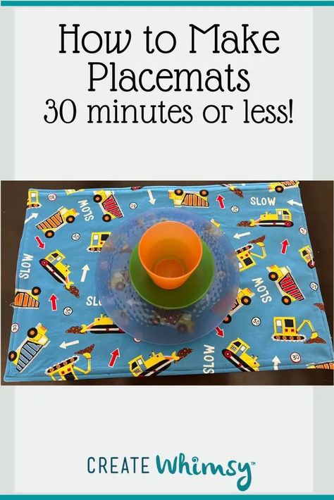 How to Sew Reversible Placemats: Simple and Quick - Create Whimsy Placemats Patterns Free Sewing, How To Make Placemats Diy Tutorials, Fabric Placemats Diy, Placemats To Sew, Diy Placemats Fabric, How To Make Placemats, Easy Placemats, Quilt Room, Diy Placemats