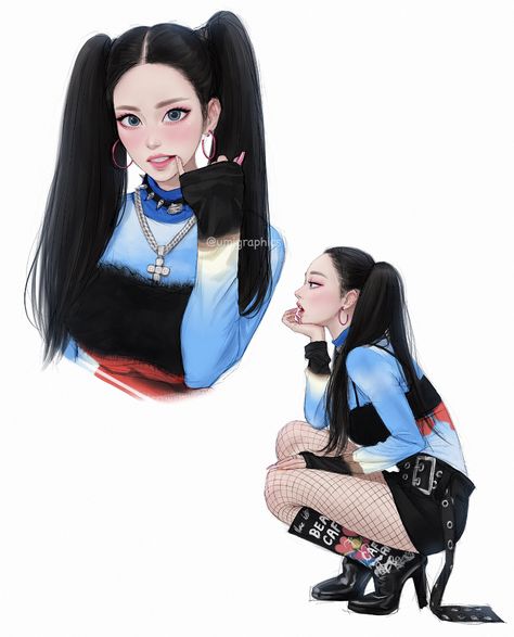 Kpop Idol Drawing, Kpop Art Sketch, Karina Art, Kpop Idols Outfits, Aespa Fanart, Kpop Animated, Idols Outfits, Fanart Kpop, Art Outfits