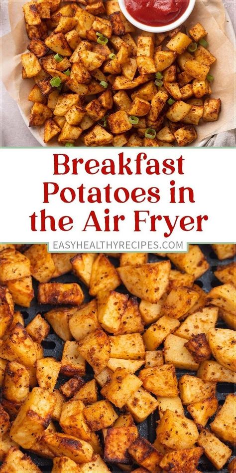 Air Fryer Breakfast Potatoes, Air Fryer Breakfast, Potato Breakfast Recipes, Air Fryer Oven Recipes, Air Fry Recipes, Breakfast Potatoes, Easy Air Fryer, Air Fryer Dinner Recipes, Air Fryer Healthy