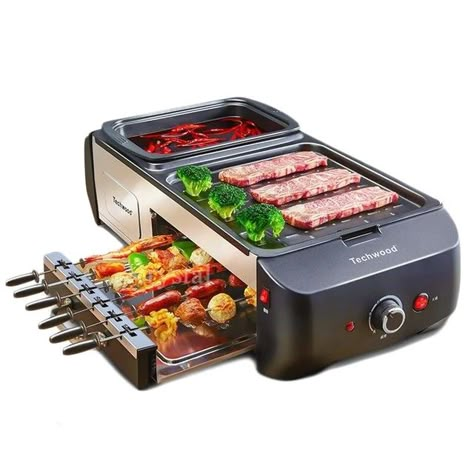 Multifunctional Electric Griddle Hot Pot & Barbecue Grill All in One Machine Household Elecitrc BBQ Furnace Bbq Store, Barbecue Machine, Grill Machine, Electric Griddle, Indoor Grill, Gadgets Kitchen Cooking, Grill Plate, Electric Grill, Smart Kitchen