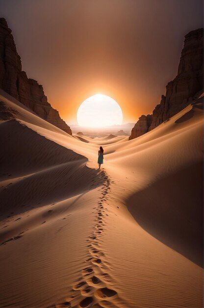 Photo an goddess silhouette with desert ... | Premium Photo #Freepik #photo Desert Goddess Aesthetic, Goddess Branding, Goddess Silhouette, Desert Goddess, Desert Dunes, Goddess Aesthetic, Desert Photography, Desert Vibes, Boho Deco