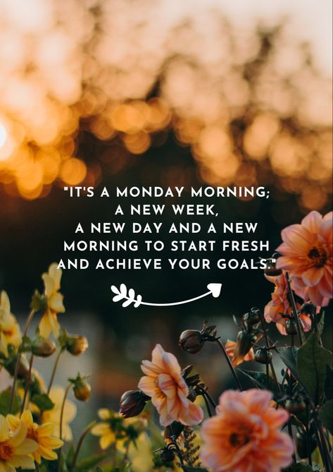 It's a Monday morning; a new week, a new day and a new morning to start fresh and achieve your goals 😇 . . #monday #mondaymotivation #mondaymood #love #motivation New Monday New Week New Goals, Monday Morning Quotes Inspiration Positivity, Happy Monday Morning Inspiration, Monday Blessings New Week, New Week Motivation, Monday Quotes Positive, Monday Aesthetic, New Week Quotes, Work Engagement