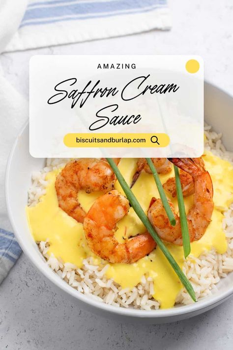 Saffron Cream Sauce is simply made with ordinary base ingredients. What makes it special is that distinctive saffron flavor and gorgeous yellow color. Saffron Sauce Recipes, Saffron Cream Sauce, Saffron Cream, Smoked Vegetables, Poblano Sauce, Irish Beef Stew, Cream Sauce Recipe, Fall Meal, Grilled Ham