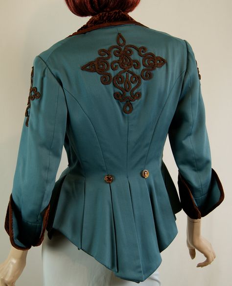 1800s Style, Victorian Jacket, Gabardine Fabric, Pattern Interior, 19th Century Fashion, History Fashion, Gorgeous Clothes, Early 90s, Coat Design