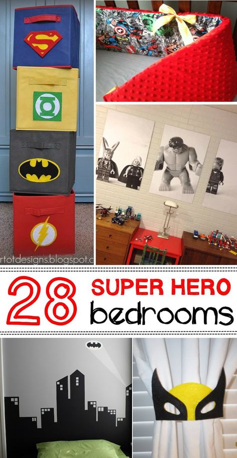 Every kid at some point or another becomes OBSESSED with the idea of being a super hero, or at least in my family they do. If your kiddo dreams of fighting crime and saving the day, these 28 super hero bedroom ideas might be just what you need to turn their plain old bedroom into a … Batman Room, Superhero Bedroom, Superhero Room, Crazy House, Ideas Hogar, In The Bedroom, Big Boy Room, Boys Bedrooms, Simple Bedroom