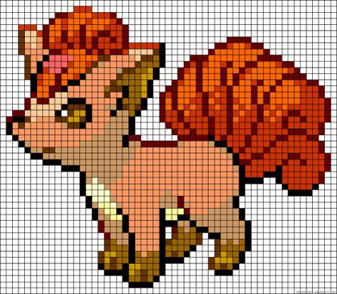 Vulpix - Pokemon perler bead pattern #band #friendship #band Vulpix Perler Beads, Pokemon Perler Bead Patterns, Vulpix Pokemon, Ninetales Pokemon, Stitch Pokemon, Pokemon Cross Stitch Patterns, Pokemon Perler, Pokemon Pixel, Pokemon Cross Stitch