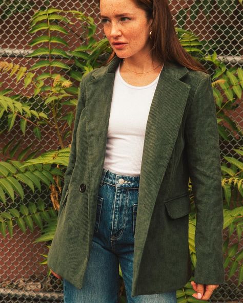 Sailor Jean, Blazer Outfits, Stud Earring, Sewing Inspiration, Military Jacket, Dark Green, Women's Blazer, Choker, Shop Now