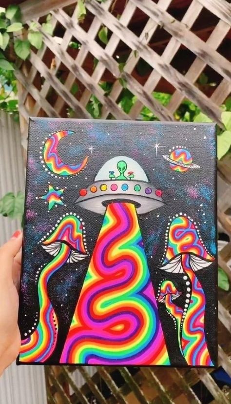 trippy galaxy painting #art Alien Painting, Arte Indie, Psychadelic Art, Trippy Painting, Hippie Painting, Simple Canvas Paintings, Easy Canvas Art, Indie Art, Painting Ideas On Canvas