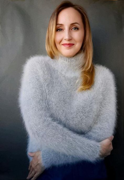 Fluffy Sweaters, Fuzzy Sweater Outfit, Soft Sweaters, Angora Cardigan, Fluffy Cardigan, Woman Sweater, Hot Sweater, Turtleneck Sweaters, Cable Knit Turtleneck Sweater