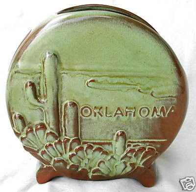 Frankoma Planter #4 Tulsa Oklahoma Oral Roberts 1957 | #39096188 Frankoma Pottery, Pottery Marks, Tulsa Oklahoma, Vintage Planters, Green Vintage, Vintage Pottery, Antique Collection, Both Sides, Oklahoma