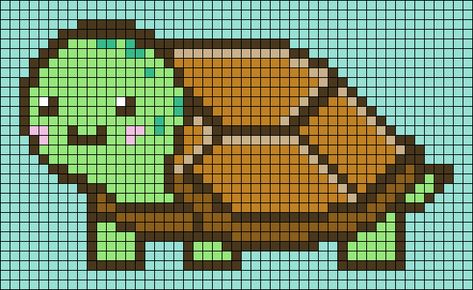 Alpha pattern #119003 | BraceletBook Turtle Pixel Art Grid, Sea Turtle Pixel Art, Turtle Pixel Art, Alt Crafts, Perler Bead Mario, Tapestry Pattern, Pixel Art Grid, Baby Wallpaper