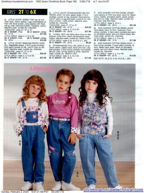 1992 Sears Christmas Book, Page 196 - Christmas Catalogs & Holiday Wishbooks 1900 Outfits, 90s Kids Outfits, 1900s Outfits, 1990s Kids Fashion, 19s Fashion, Decades Outfits, 90s Kids Fashion, 1990s Outfits, 90s Wear