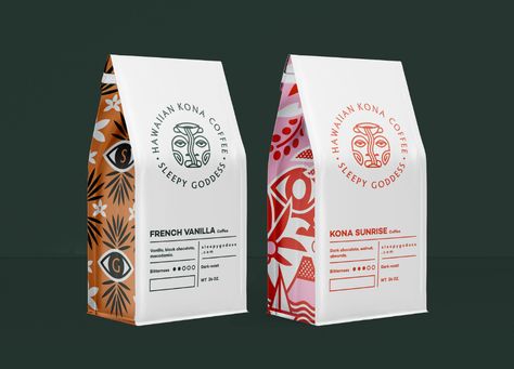 Coffee Packaging Design, Coffee Bag Design, French Vanilla Coffee, Coffee Shop Branding, Coffee Label, Luxury Coffee, Kona Coffee, Cafe Branding, Branding Design Packaging