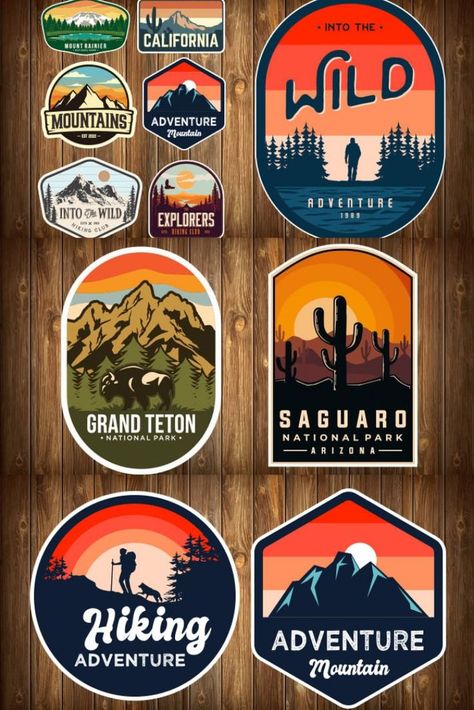 I will design best logo, patches, stickers, badges, pins Scout Badge Design, Patch Graphic Design, Badge Graphic Design, Badges Design Ideas, Logo Badge Design, Button Badge Design, Outdoors Logo Design, Logo Sketch Design, Adventure Poster