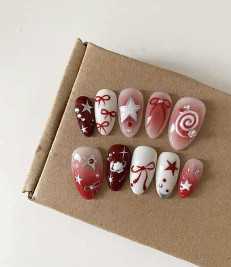 Minimalist Red Nail Designs, Fake Nails Designs, Y2k Girl, Hippie Nails, Beauty Nails Design, Korean Nails, Aesthetic Nails, Cute Nail Art Designs, Really Cute Nails