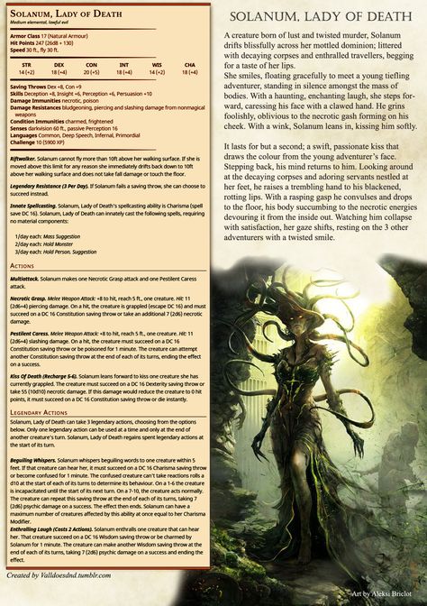 Been a while since I updated (and in that time I seemed to have somehow amassed over 100 followers - wat) so here’s a new homebrew for everyone to try out. I love Aleksi’s artwork, so will definitely be using more of it until I can find some royalty... 5e Monsters, Homebrew Monsters, Dnd Monster, Monster Manual, Dnd Stats, Dnd Homebrew, Dungeon Master's Guide, Dnd Races, Dungeons And Dragons 5e