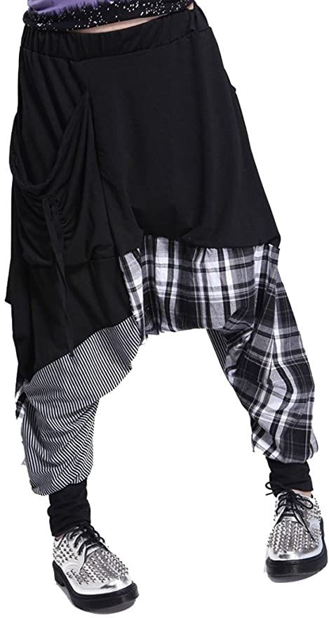 ellazhu Women Casual Loose Baggy Elastic Waist Harem Joggers Pants OneSize GY206 Black at Amazon Women’s Clothing store Taiwan Street Fashion, Harem Pants Hip Hop, Hammer Pants, Pants Baggy, Harem Pants Women, Joggers Pants, Punk Outfits, Joggers Womens, Plaid Pants