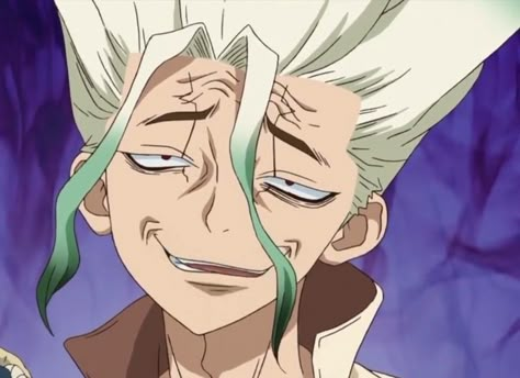 Senku Ishigami | Dr. Stone Senku Funny Faces, Dr Stone Funny Face, Dr Stone Characters, Bed And Breakfast For Spirits, Anime Meme Face, Asagiri Gen, Ishigami Senku, Attack On Titan Jean, Senku Ishigami