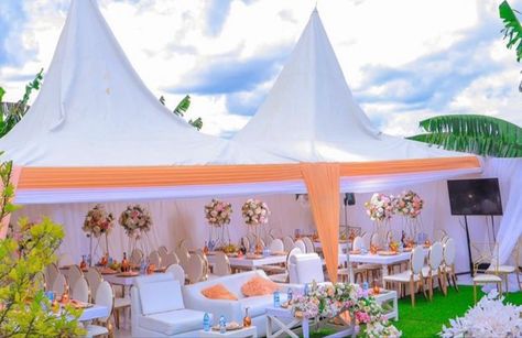 Beach Tent Wedding, Traditional Wedding Decorations, Wedding Decorations Diy Centerpiece, Wedding Tent Decorations, Outdoor Tent Wedding, White Wedding Decorations, African Traditional Wedding, Tent Decorations, Traditional Wedding Decor