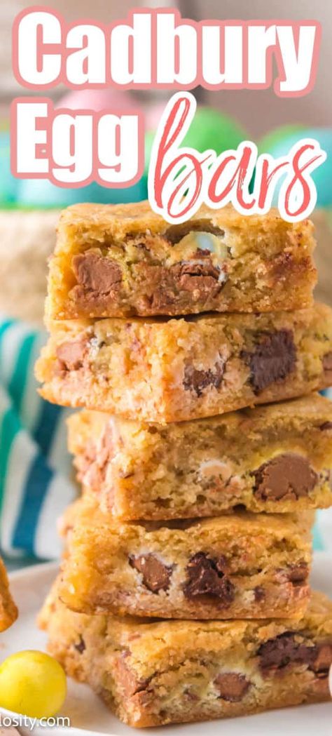 Easter Cookie Bars, Cadbury Bar, March Recipes, Dessert For Easter, Mini Eggs Cookies, Cadbury Mini Eggs, Dessert Recipes For A Crowd, Cadbury Eggs, No Egg Cookies