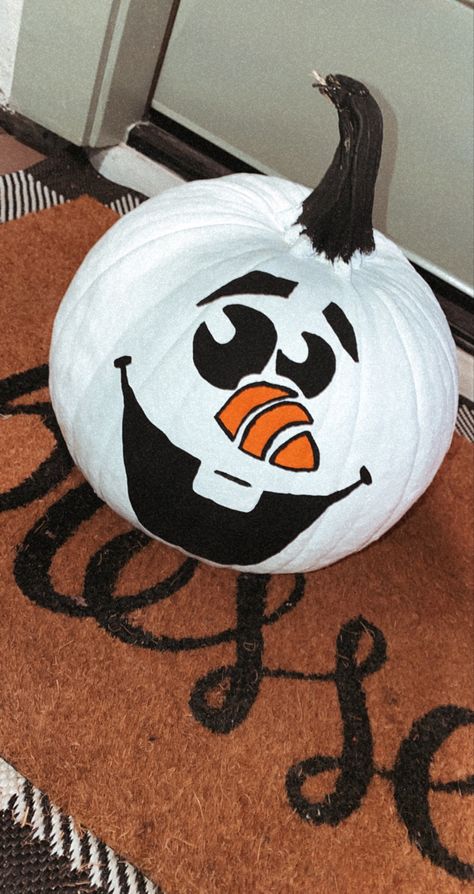 Olaf Pumpkin Painting, Kids Pumpkin Painting, Mini Pumpkin Painting, Olaf Pumpkin, Pumpkin Painting, Mini Pumpkins, Painted Pumpkins, Olaf, Halloween Pumpkin