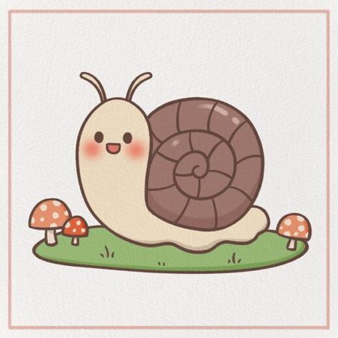 Snail Drawing Cute, Cartoon Snail Drawing, Snail Sketch, Cute Snail Drawings, Emily Drawing, Snail Drawing, Living Cheap, Cartoon Snail, Underwater Drawing