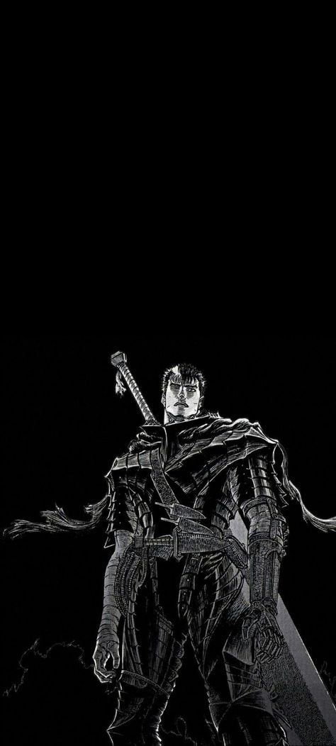 Berserk Dark Wallpaper, Berserk Black And White Wallpaper, Guts Black Wallpaper, Guts Manga Wallpapers, Beserk Wallpaper Mobile, Guts Rage Wallpaper, Guts Artwork, Berserk Guts Wallpapers, Berserk Lockscreen