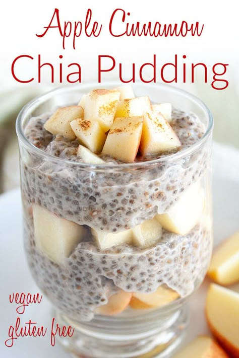 Cinnamon Chia Pudding, Meal On The Go, Chia Pudding Vegan, Chia Recipe, Chia Seed Recipes, Chia Pudding Recipes, A Healthy Breakfast, Apple Cinnamon, Easy Healthy Breakfast