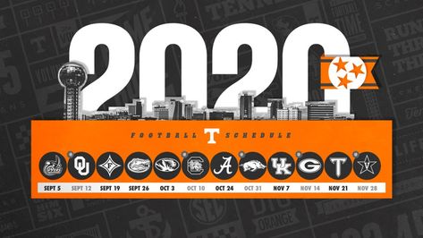 Tennessee Football Announces 2020 Schedule - University of Tennessee Athletics Univ Of Tennessee, Tn Football, Tennessee Volunteers Football, Sec Championship, Southeastern Conference, Football Schedule, State Of Tennessee, Tennessee Football, Orange Bowl