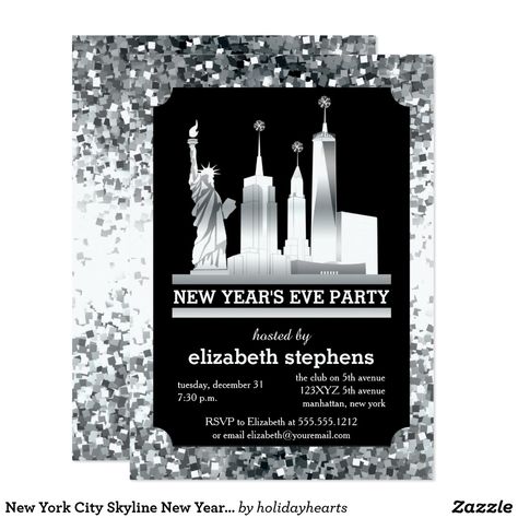 Snapchat Templates, Snapchat Template, 16th Birthday Invitations, New York City Skyline, New Year's Eve Party, Holiday Invitations, New Year's Day, Nova York, Eve Parties