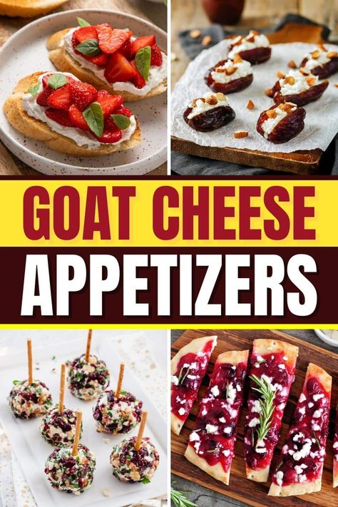 Goat Cheese Recipes Appetizers, Cheese Appetizers Easy, Cheese Recipes Appetizers, Goat Cheese Dip, Goat Milk Recipes, Cream Cheese Appetizer, Goat Cheese Appetizer, Fried Goat Cheese, Baked Goat Cheese