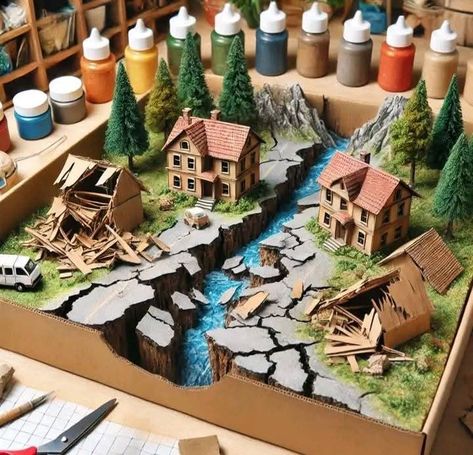 Landform Diorama, Landform Projects, School Library Decor, Biology Projects, Classroom Organization Elementary, Creative School Project Ideas, Ramadan Images, Landform, Nature School