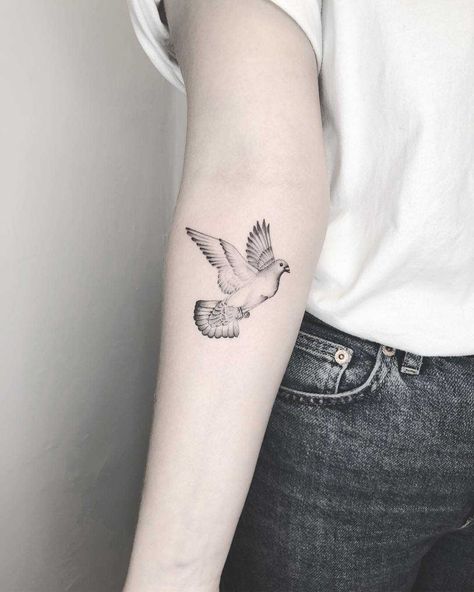 White Pigeon Tattoo, Parents Tattoo, Pigeon Tattoo, Element Tattoo, Dove Tattoo Design, Dove Tattoos, White Pigeon, Dove Tattoo, Elements Tattoo