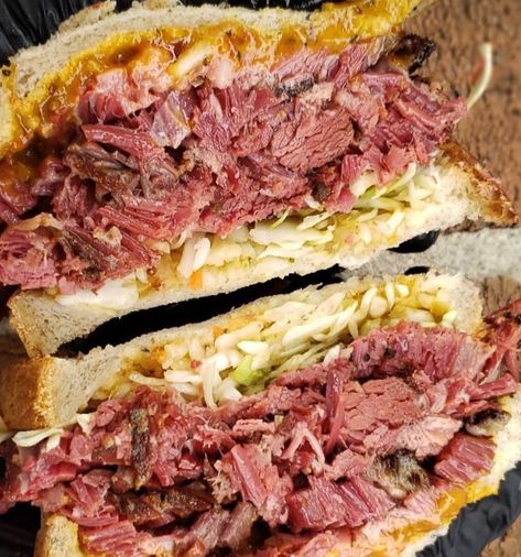 TasteToronto on Instagram: “Pastrami Sandwich: Smoked Pastrami | Coleslaw | Mustard Sauce | House Baked Rye (Spot: @adamsonbarbecue) #tastetoronto” Honey Mustard Coleslaw, Mustard Coleslaw, Smoked Pastrami, Pastrami On Rye, Pastrami Sandwich, Fire House, Mustard Sauce, Salad Sandwich, I Want To Eat