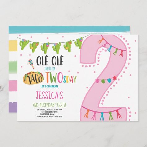 Fiesta 2nd Birthday Invitation Taco Twosday Party Fiesta 2nd Birthday, Fiesta Birthday Invitations, Taco Twosday, Fiesta Birthday Party, Halloween Birthday Invitations, 21st Birthday Invitations, Mermaid Birthday Invitations, 30th Birthday Invitations, 2nd Birthday Invitations