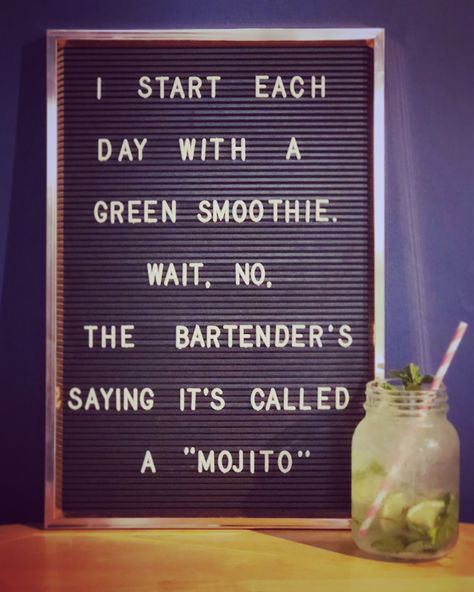 Five o’clock somewhere   #letterboard #funny #quotes #cocktail #mojito Mojito Quotes Funny, Cocktail Quotes Drinks, Bar Cart Quote Board, Funny Margarita Quotes, Cafe Quotes, Cocktail Quotes, Funny Cocktails, Bar Quotes, Cute Crush Quotes