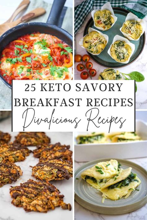 25 Keto Savory Breakfast Ideas - Divalicious Recipes Breakfast Keto Ideas, Keto Savory Breakfast, Vegetarian Keto Breakfast, Savory Breakfast For Diabetics, Keto Breakfast Foods, Healthy Breakfast Savory Low Carb, Ketotarian Breakfast, Breakfast No Carb, Slow Carb Breakfast