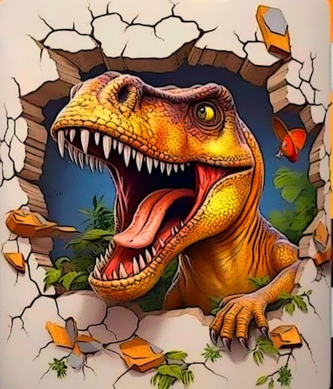 Dinosaur Images, Dinosaur Pictures, Wall Decor Crafts, Diy Artwork, Soyut Sanat Tabloları, Relaxation Gifts, A Dinosaur, Art Kits, Chalk Art